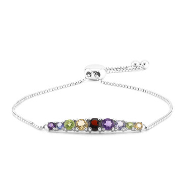 Edelstein-Silberarmband