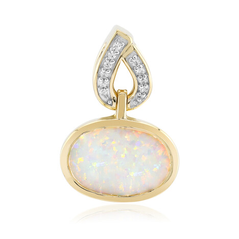 Brasilianischer Weißer Opal-Goldanhänger