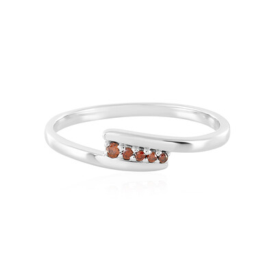 Anello in argento con Diamante Rosso I3