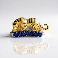 Zilveren ring met kobaltblauwe spinelstenen (Gems en Vogue)