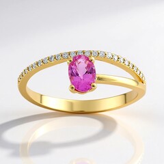 Anello in oro con Zaffiro Rosa (CIRARI)