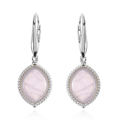 Boucles d'oreilles en argent et Quartz rose (dagen)