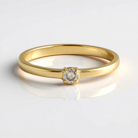 Anello in oro con Diamante Cioccolato I2 (SUHANA)