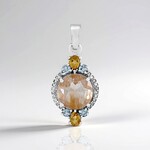 Copper Rutilated Quartz Silver Pendant