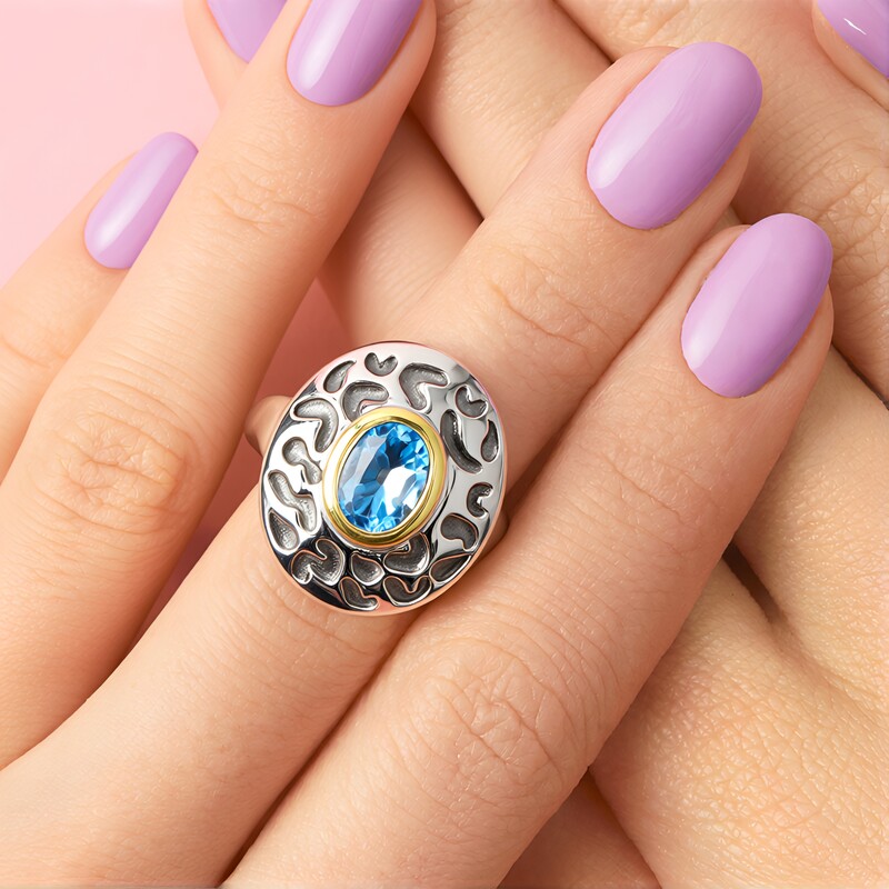 Anello in argento con Topazio Blu Svizzero (Remy Rotenier)