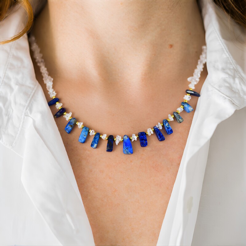 Edelstein-Silberhalskette