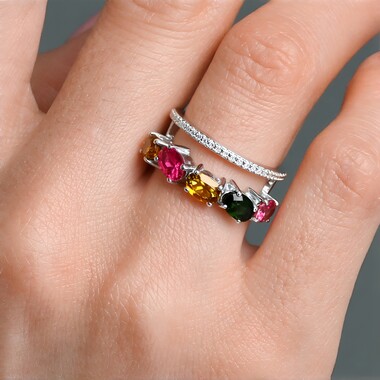 Anillo en plata con Turmalina