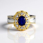 Anello in argento con Spinello Cobalto (Gems en Vogue)
