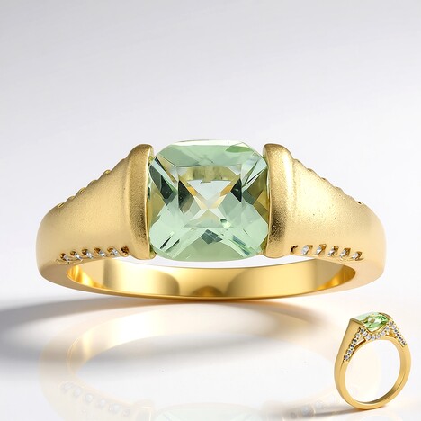 Anello in oro con Berillo Verde (de Melo Gold)