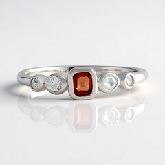 Anello in argento con Rubino Tanzania (Adela Silber)
