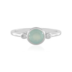 Bague en argent et Calcédoine d'eau