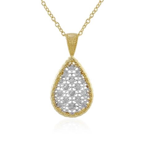 Zilveren halsketting met I3 (I) Diamanten