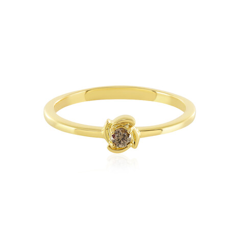 I3 Champagner-Brillant-Silberring