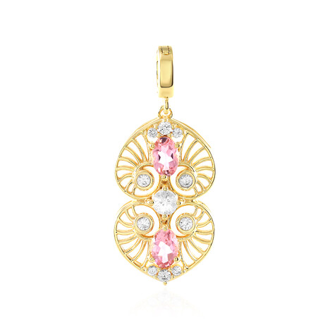 Nigerianischer Pinkfarbener Turmalin-Silberanhänger