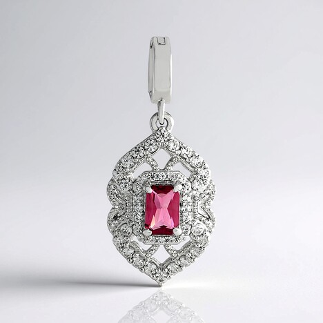 Ciondolo in argento con Tormalina Rosa Nigeriana
