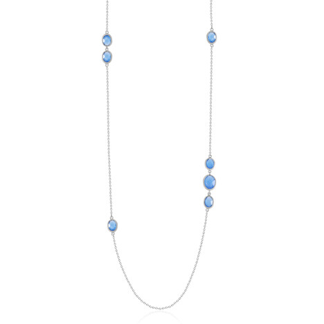 Collana in argento con Calcedonio Blu