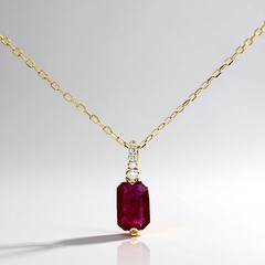 Collana in oro con Rubino Mozambico AAA