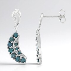 Orecchini in argento con Diamante Fancy