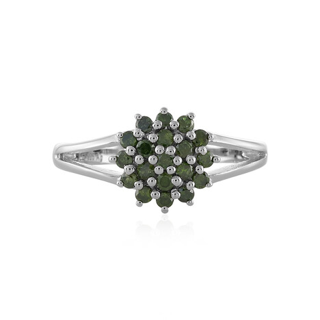 Bague en argent et Diamant vert I3
