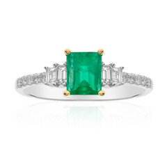 Gouden ring met een Colombiaanse smaragd