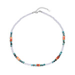 Collar en plata con Ostra espinosa naranja