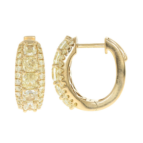 Gelber SI2 Brillant-Goldohrringe (CIRARI)