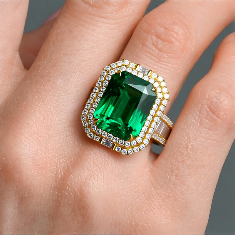 Bague en or et Emeraude de Zambie AAA (CIRARI)