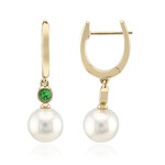 Pendientes en oro con Perla blanca del mar del sur (Michelle Albala)