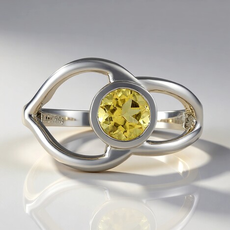 Anello in argento con Berillo Giallo