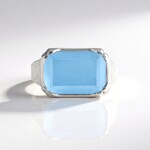 Anello in argento con Calcedonio Acqua