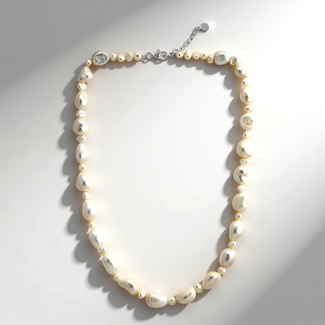 Collana in argento con Perla d'Acqua Dolce Bianca (TPC)