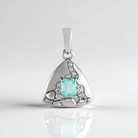 Ciondolo in argento con Smeraldo Color Paraiba (SAELOCANA)