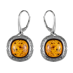 Orecchini in argento con Ambra Baltica (dagen)