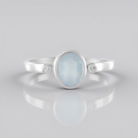 Anello in argento con Acquamarina Brasiliana