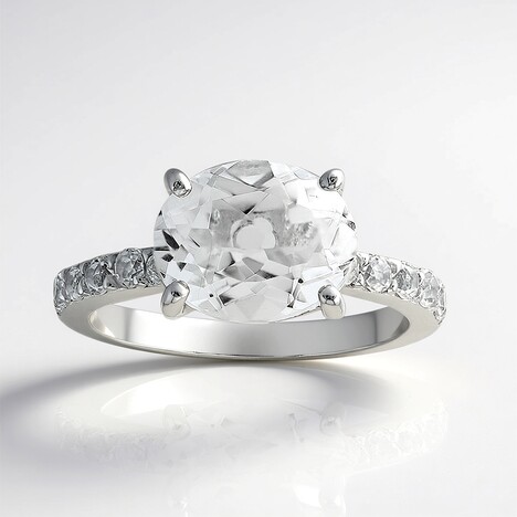 Anello in argento con Topazio Bianco