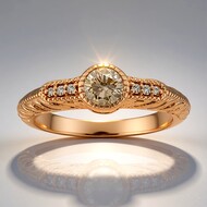 Gouden ring met een VS1 Argyle-Rose de France-Diamant (Annette)