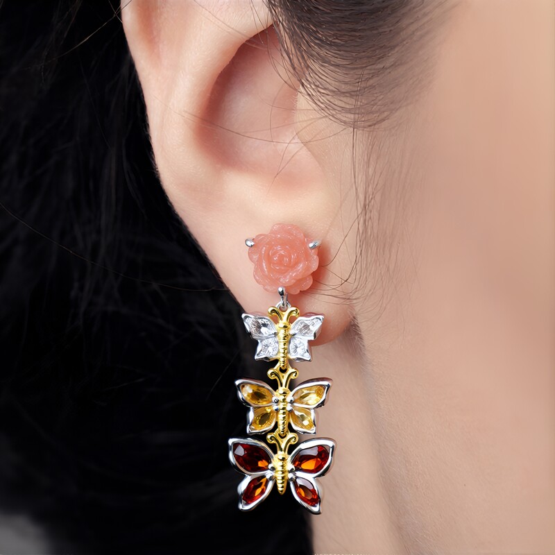 Madeira Citrine Silver Earrings (Gems en Vogue)