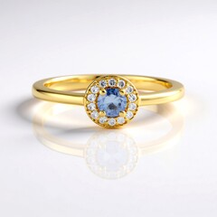 Anello in argento con Zaffiro Ceylon Blu