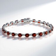 Mosambik-Granat-Silberarmband