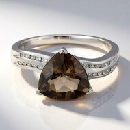 Bague en argent et Quartz fumé