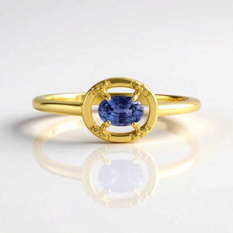 Anello in argento con Zaffiro Ceylon Blu