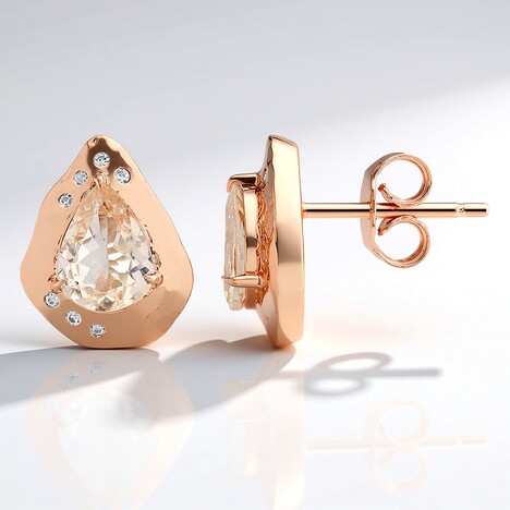 Orecchini in argento con Morganite Brasiliana