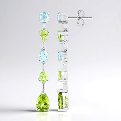 Boucles d'oreilles en argent et Péridot