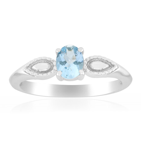 Zilveren ring met een Santa Maria-aquamarijn