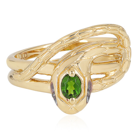 Anello in argento con Diopside Russo