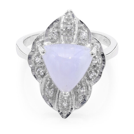 Blauer Band-Achat-Silberring