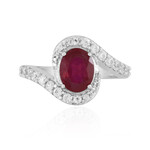 Zilveren ring met een Madagaskar Robijn