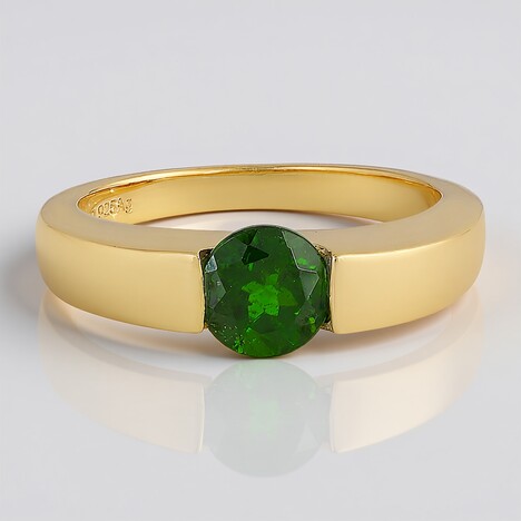 Anello in argento con Diopside Russo