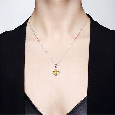 Pendentif en argent et Béryl jaune