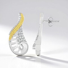 Orecchini in argento con Zircone (MONOSONO COLLECTION)